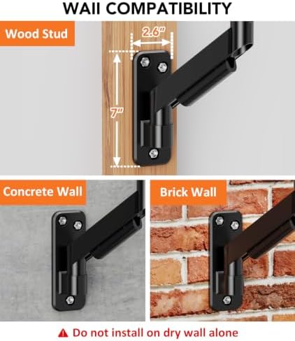 Single Monitor Wall Mount for 17 to 32 inch Flat/Curved Computer Screens,Full Motion Adjustable Monitor Wall Arm Holds Up to 22lbs,VESA Wall Mount 75x75/100x100, Black - Image 4