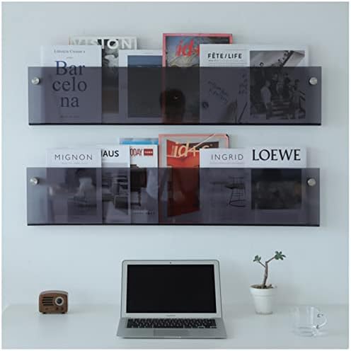 ROYALITA 2-Pack Acrylic Magazine Holder Brochure Holder, Gray 24 Inch - Image 4