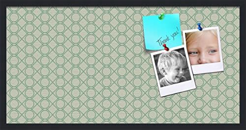 PinPix 36x18 inch Cork Bulletin Board. This Decorative Framed Pin Board Comes with Diamond Pattern in Green Design and Satin Black. Ideal for Home, Office Decor or School (PinPix-586) by PinPixBulletinBoards