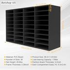 Gdrasuya10 Mail Sorter Office Paper File Organizer Literature Organizer Student Mailbox for Classroom Adjustable Desktop Bill Paper Holder Shelves for School, 36 Compartments, Black - Image 6
