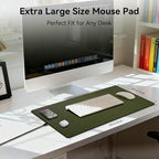 Wireless Charging Mouse Pad, 15W Fast Charge Magnetic Charger Desk Pad, Large Office Desk Mat (23.4x15.6) with Ultra-Smooth Surface, Green Computer Mousepad for MacBook, PC, Laptop - Image 5