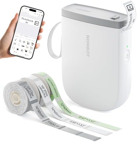 NIIMBOT D11 Upgraded Version 300 DPI Label Maker with 3 Tapes, White by NIIMBOT%C2%AE