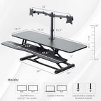 VIVO Black 48 in Standing Desk Converter with Monitor Stand, DESK-V048KB-M2 - Image 3