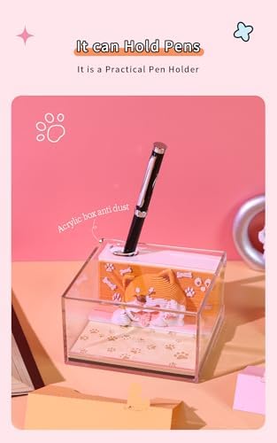 3D Memo Pad, 3D Calendar 2027, Time Piece Calendar, Tear-Off Calendars 2027, 3D Paper Carving Art Memo Pad, Art Carving Sticky Notes for Office Home Gifts Ornaments (Corgi) - Image 5