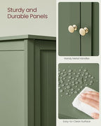 VASAGLE Bathroom Floor Storage Cabinet, 2 Adjustable Shelves, Forest Green - Image 7