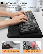 Wrist Rest for Computer Keyboard, 2 in 1 Keyboard Wrist Support Pad, Memory Foam Keyboard Riser Holder Lift Tray with Wrist Pad for Easy Typing for Office Desk, Home, School (150-Black) - Image 2