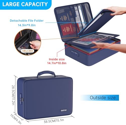 ENGPOW Fireproof Document Organizer Bag with Lock ＆ Accordion File Folder - Image 4