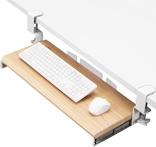 VIVO Light Wood Clamp-on 27 x 11 in Keyboard Tray, MOUNT-KB05A by VIVO