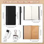 Thenshop Traveling Refillable Leather Journal Notebook, Black, Stand Size - Image 2