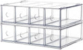 2-Piece Acrylic 8-Drawer Desktop Stacking Organizer by WUHUME