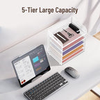 2 Pack 5-Tier White Desk Organizer with Handle Mesh Desk File/Paper Organizer Letter Tray for Office, School and Home Easy Installation - Image 6