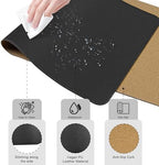 BLESWIN Large Desk Pad, 47.2'' x 23.6'', Office Desk Mat, Computer Mat for Desk, Leather Desk Pad Protector, Sewing Desk Blotter, Desktop Writing Pad for Office/Home/Decor Black - Image 2