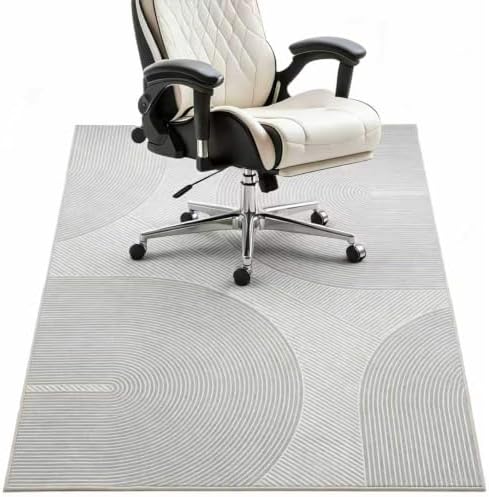 Office Chair Mat - for Hardwood Floors, Large Non-Slip Easy-Clean Floor Protection Blanket (Light Gray, “60 x 48in”) by Riveroy