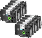 USUPERINK 10PK Compatible for Ptouch HSe-251 HSe251 HS-251 HS251 Black on White 23.6mm 0.92'' Heat Shrink Tubing for Wire Cable for PT-P710BTPT-P750WPT-P750WVP Label Maker Tape by USUPERINK