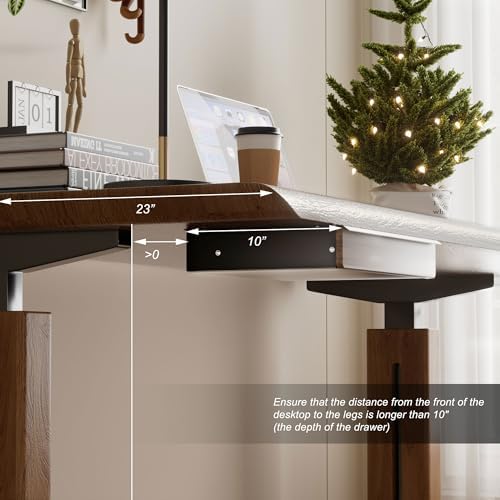 Under Desk Drawer, Solid Walnut Wood Panel – Sturdy Ball Bearing Slides, Easy Under-Desk Mount, Integrated Handle, Desktop Organizer for Office & Home Workstation - Image 6