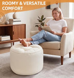 Hobestluk Round Oversized Ottoman Foot Leg Rest Under Desk for Couch - Image 4