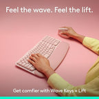 Logitech Wave Keys & Lift Vertical Mouse Ergonomic Wireless Combo - Rose - Image 2