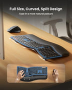 ProtoArc EKM01 Plus Wireless Ergonomic Keyboard Mouse Combo - Blue - Image 2