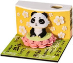 3D Memo Pad, 3D Calendar 2027, Time Piece Calendar, Tear-Off Calendars 2027, 3D Paper Carving Art Memo Pad, Art Carving Sticky Notes for Office Home Gifts Ornaments (Lotus Panda) by JCSY