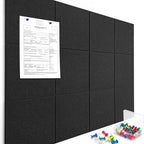 Cork Boards for Walls 48" x 36" Felt Board Alternative, 12 Pack Felt Wall Tiles Bulletin Board, Large Cork Board for Office Pin Board Tack Board Cork Boards by YOPCDJ