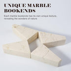 Koville Marble Bookends for Shelves, Large Bookends for Heavy Books, Non-Slip Heavy Duty Book Stopper for CD/Movies, Aesthetic Decorative Bookends for Shelves Table Home Decor(Beige) - Image 5