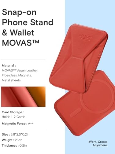 MOFT Magnetic Wallet Stand Compatible with iPhone 17/16/15/14/13/12 Series, Angle Adjustment & Magsafe Compatible MOVAS Phone Stand,Sunset - Image 6