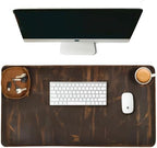 LEATHER VILLAGE Real Leather Desk Pad 3mm Thick Double Layer Desk Mat Brown. by LeatherVillage