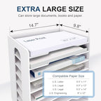 SONGWAY Large File Organizer for Desk - 8 Tier Legal Size Paper Storage Holder, File Sorter, Letter Mail Tray, Desktop Paper Storage Organizer for Home Office School - Image 3