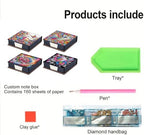 4pcs Flower Bird PU DIY Diamond Art Painting Sticky Notes Holder (640 Blank Notepads) Cube Note Box Mosaic Craft Set for Office Accessories Desk Office Workplace - Image 7