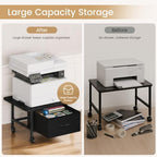 Snughome Rolling Printer Stand, 23.6" Extra Large Printer Table with Drawer - Image 5