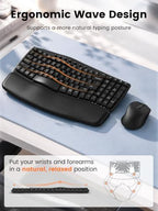 Wireless Keyboard and Mouse Combo, Compact Ergonomic Wave Key, SABLUTE MA61 - Image 3