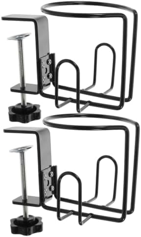 PRETYZOOM Large Desk Cup Holder Clamp Iron Material, Easy Installation Without Drilling with Anti-Spill Design 500ml Capacity Beverage Holder for Desks and Office Use by PRETYZOOM