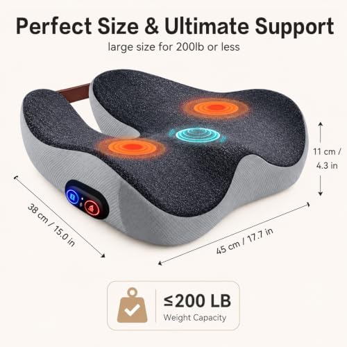 2-in-1 Rechargeable Heated Seat Cushion with Vibration Massager - Image 3