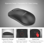 Arteck 2.4G Wireless Keyboard and Mouse Combo Ultra Compact Slim Stainless Keyboard and Ergonomic Mouse for Computer/Desktop/PC/Laptop and Windows 10/8/7 Build in Rechargeable Battery - Image 3