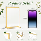 20 Pack Gold Acrylic Sign Holders 4x6 Inch Gold Picture Frames - Image 4
