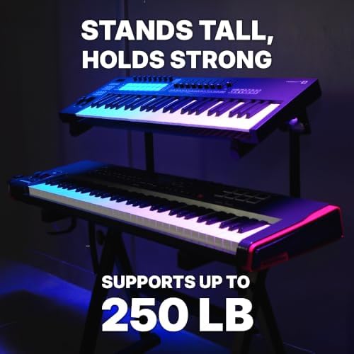 Rockville Z55 Z-Style 2-Tier Keyboard Stand, Adjustable Height and Width - Image 2