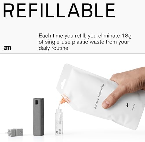 am Screen Cleaner Mist Spray with Microfiber Cloth Around – Alcohol-Free, Streak-Free Screen Cleaning Kit for Smartphones, Tablets, Laptops, Smart TVs & Car Screens, 1 Pack, Green - Image 5