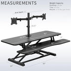 VIVO Black 42 in Standing Desk Converter with Monitor Stand, DESK-V042KB-M2 - Image 3