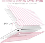 DONGKE Case for MacBook Pro 13 Inch (2026-2020 Models A2338 M2 M1/A2251/A2289), Pink & White Stripes Hard Shell Case with Keyboard Protector, Compatible with Retina Display and Touch Bar - Image 6