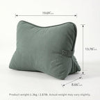 Pat. Pend. Corduroy Lumbar Support Pillow for Sitting and Posture Support, Triangle Cushion for Bed, Sofa or Couch, Reading Back Pillow with Removable Washable Cover, Peacock Blue - Image 6