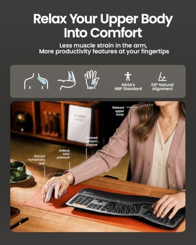 ProtoArc EM11 NL Wireless Ergonomic Vertical Mouse, Rechargeable, Pink - Image 6