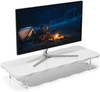 Marsui 24 Inch White Wood Monitor Riser Stand Acrylic Cloud Shaped for Desk by Marsui