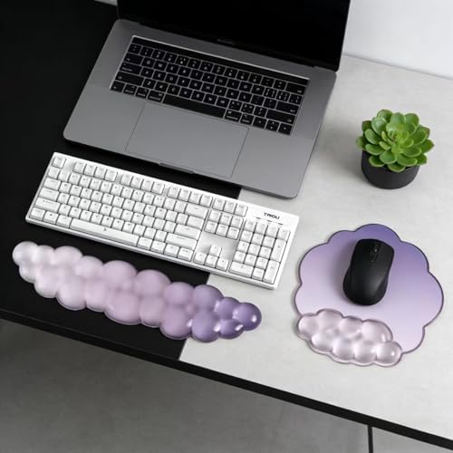 2 in 1 Gel Cloud Wrist Rest Set for Keyboard and Mouse - Office Accessories - Image 6