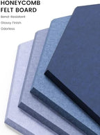 Fluxynara 12-Pack Hexagon Felt Bulletin Board Tiles, Denim Mist-1 - Image 3