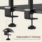 MAHANCRIS Clamp on Desk Shelf, 2 Tier Desk Storage Organizer, Desktop Bookshelf with Hooks and Divider, Desk Accessories for Study and Gaming Room, Black DSBK4501 - Image 5