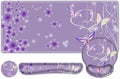 Purple Butterflies Florals Mouse Pad, XXL Large Desk Mat Extended Reading Desk pad, 4PCS Non-Slip Rubber Base Computer Big Mousepads for Work, Game, Office, Home Decor Girls Woemn Gifts Accessories by NXZGO