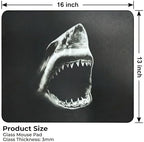 Glass Gaming Mousepad, 13x16 inch Shark Pattern Tempered Glass Mousepad, Professional Esport MousePads - Image 3
