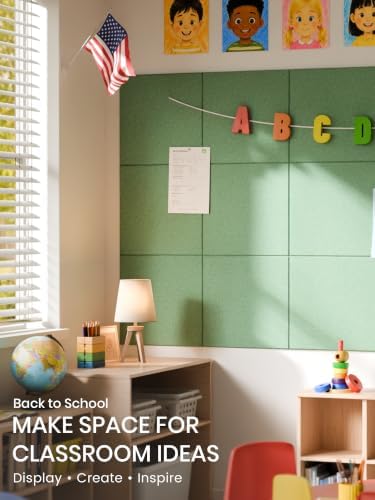 Bumusty 48"x 36" Large Felt Bulletin Board Tiles, Botanical Green - Image 5