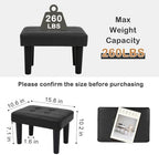CAROLMADE Footstool Ottoman with Legs, PVC Small Foot Rest Under Desk, Ottoman with Storage for Living Room, Bedroom, Entryway Black - Image 2
