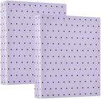 Standard View 3 Ring Binder, Lavender Black Polka Dot Durable Flexible Portable Waterproof Hardcover 1.5 Inch D Rings 500-Sheet Capacity Organizer 1PC - Image 2
